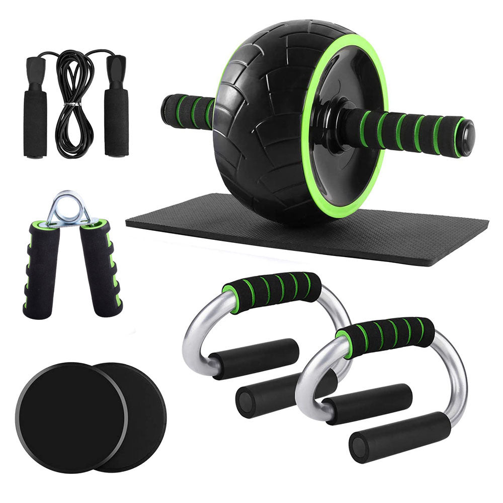 Home Fitness Set 5-in-1 — Ab Roller, Push-up Griffe, Handtrainer und Springseil | Springseil